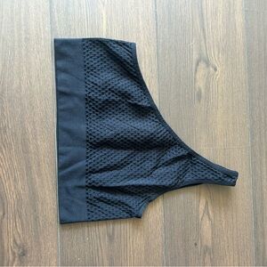 Black One-Shoulder Textured Top